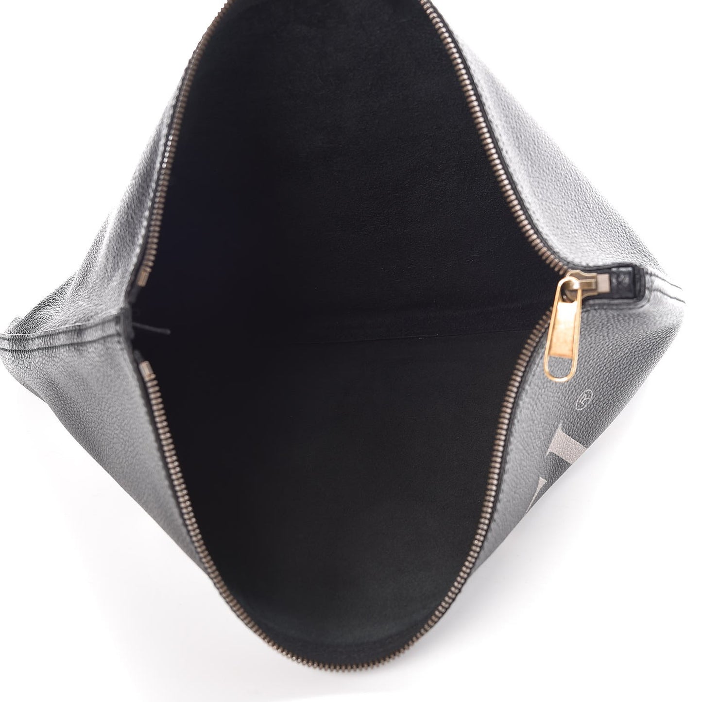 Pebbled Calfskin Large Logo Portfolio Clutch Black