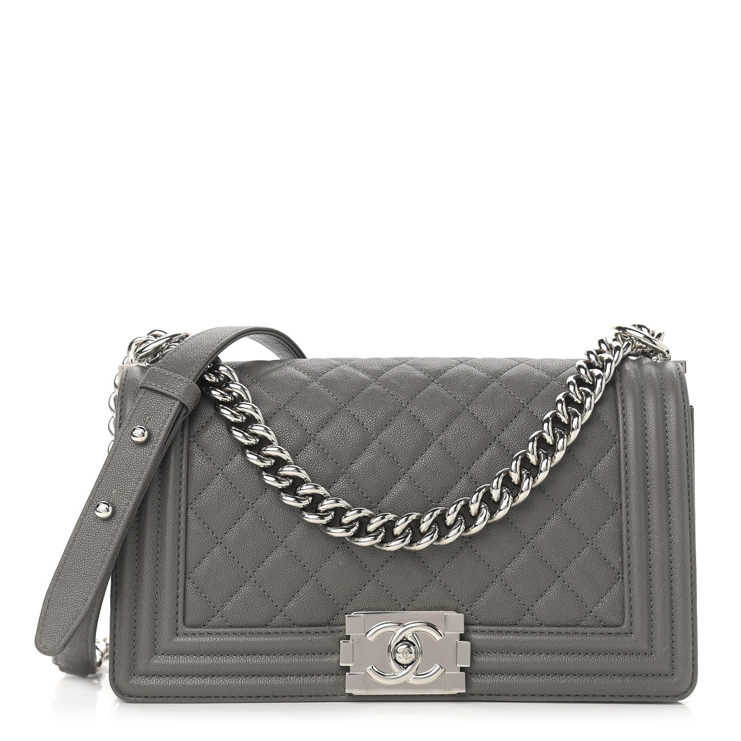 Chanel Caviar Quilted Medium Boy Flap Grey 1 of 11