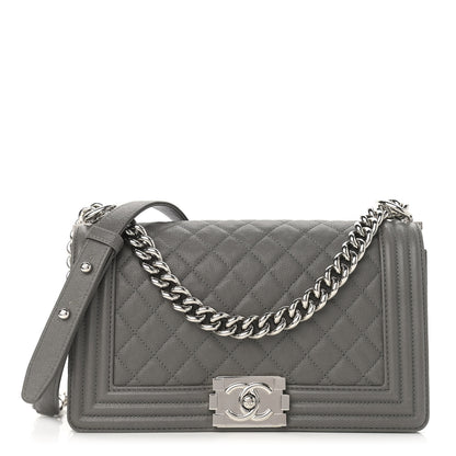Chanel Caviar Quilted Medium Boy Flap Grey 1 of 11