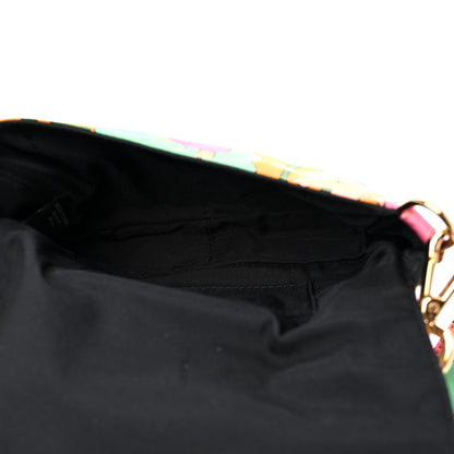 Fendi Nylon Vitello Century Opaco All Over Floral Belt Baguette Aranciata Burnt Orange 6 of 9