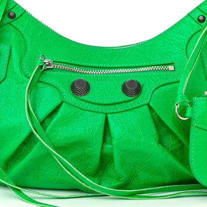 Balenciaga Agneau Arena Small Le Cagole Shoulder Bag Vivid Green 8 of 10