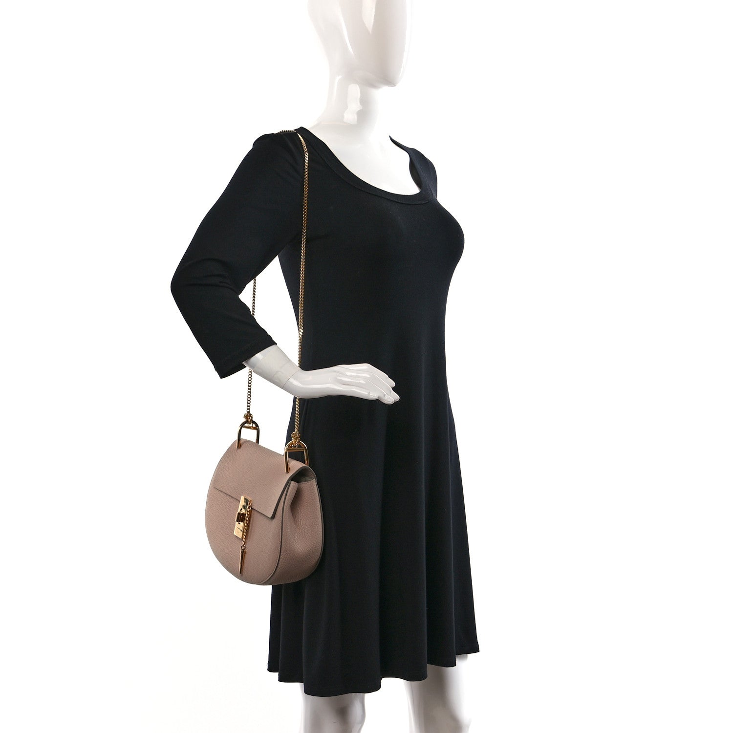 Chloe Grained Lambskin Medium Drew Shoulder Bag Cement Pink 2 of 10