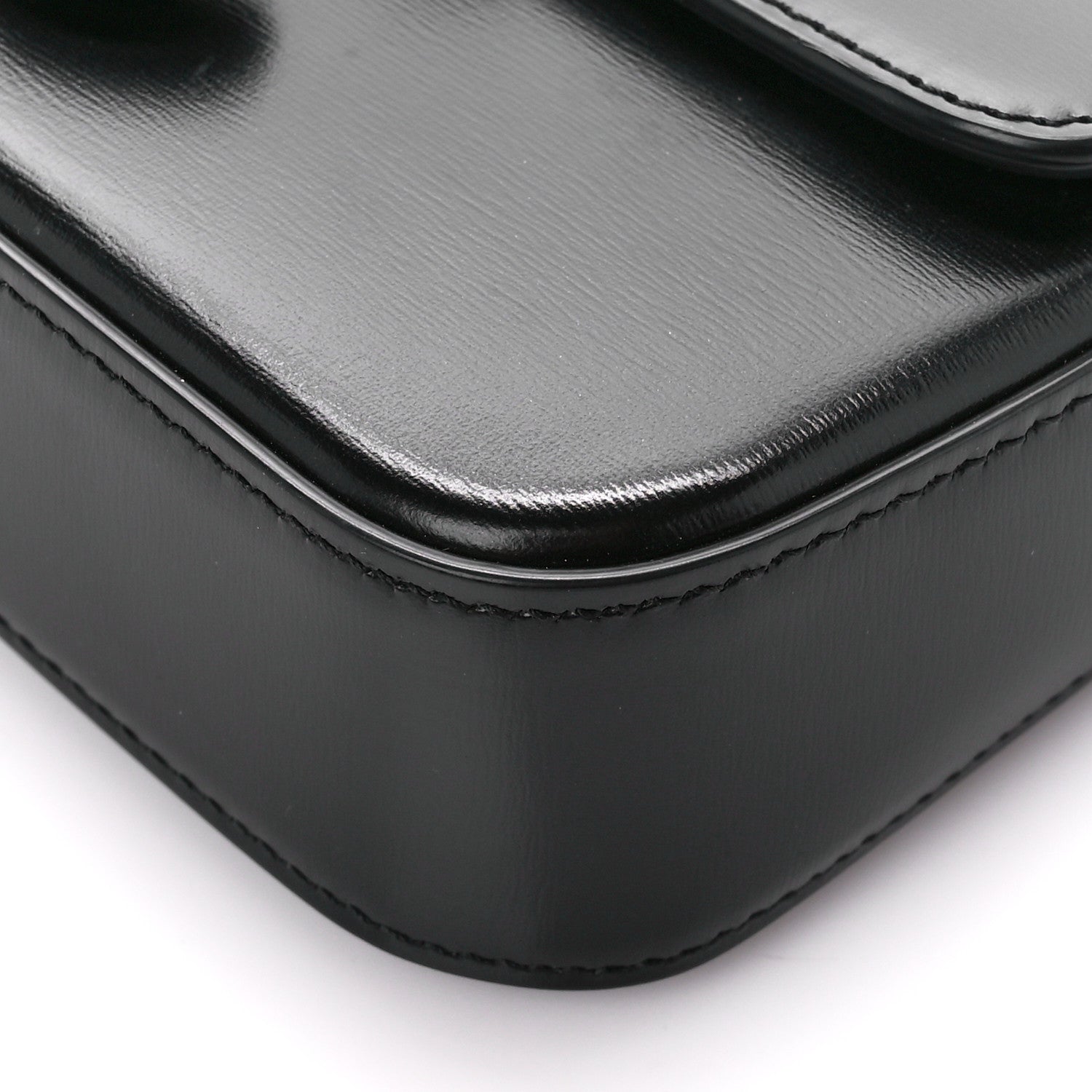 Celine Shiny Calfskin Cuir Triomphe Chain Shoulder Bag Black 10 of 11