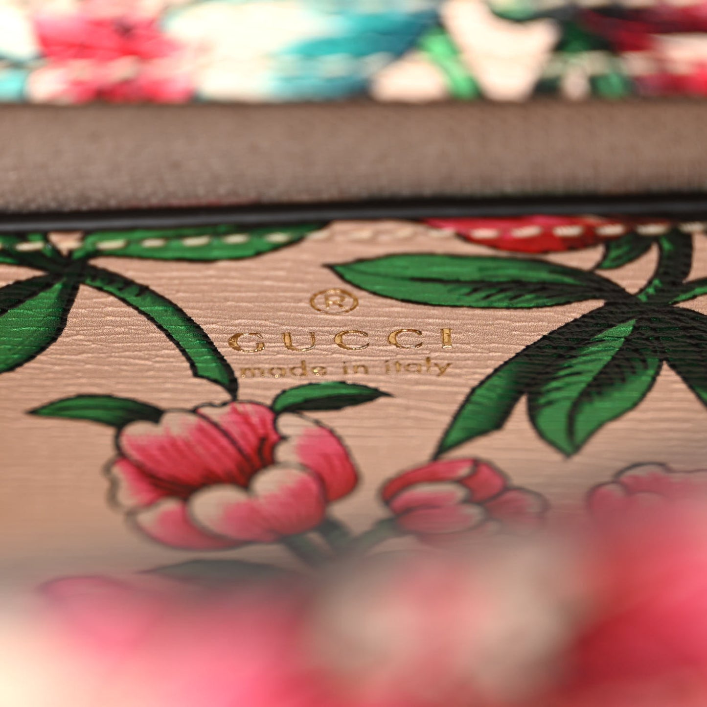 New Shangai Calfskin Floral Print Mini Diana Tote Bag Multicolor