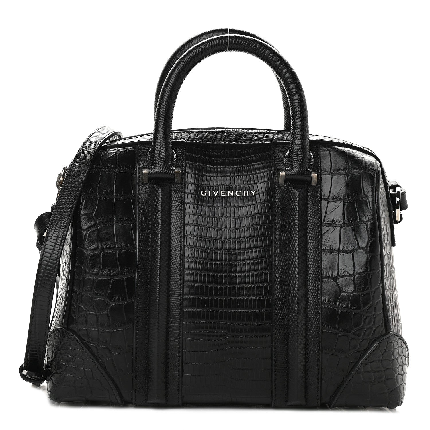 Givenchy Calfskin Crocodile Embossed Mini Lucrezia Black 1 of 11