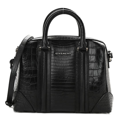 Givenchy Calfskin Crocodile Embossed Mini Lucrezia Black 1 of 11