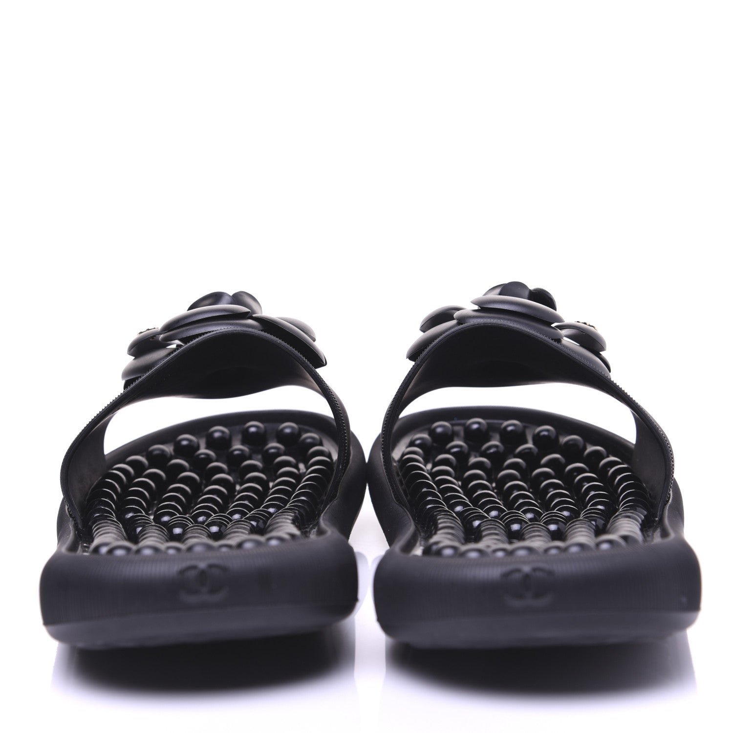 Chanel Thermoplastic PVC Camellia Mule Sandals 40 Black 12 of 24