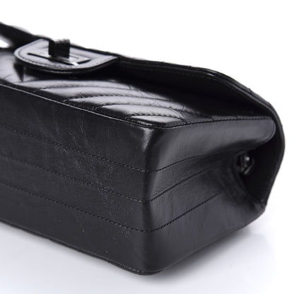 Chanel Aged Calfskin Chevron Quilted 2.55 Reissue Mini Flap So Black 8 of 11