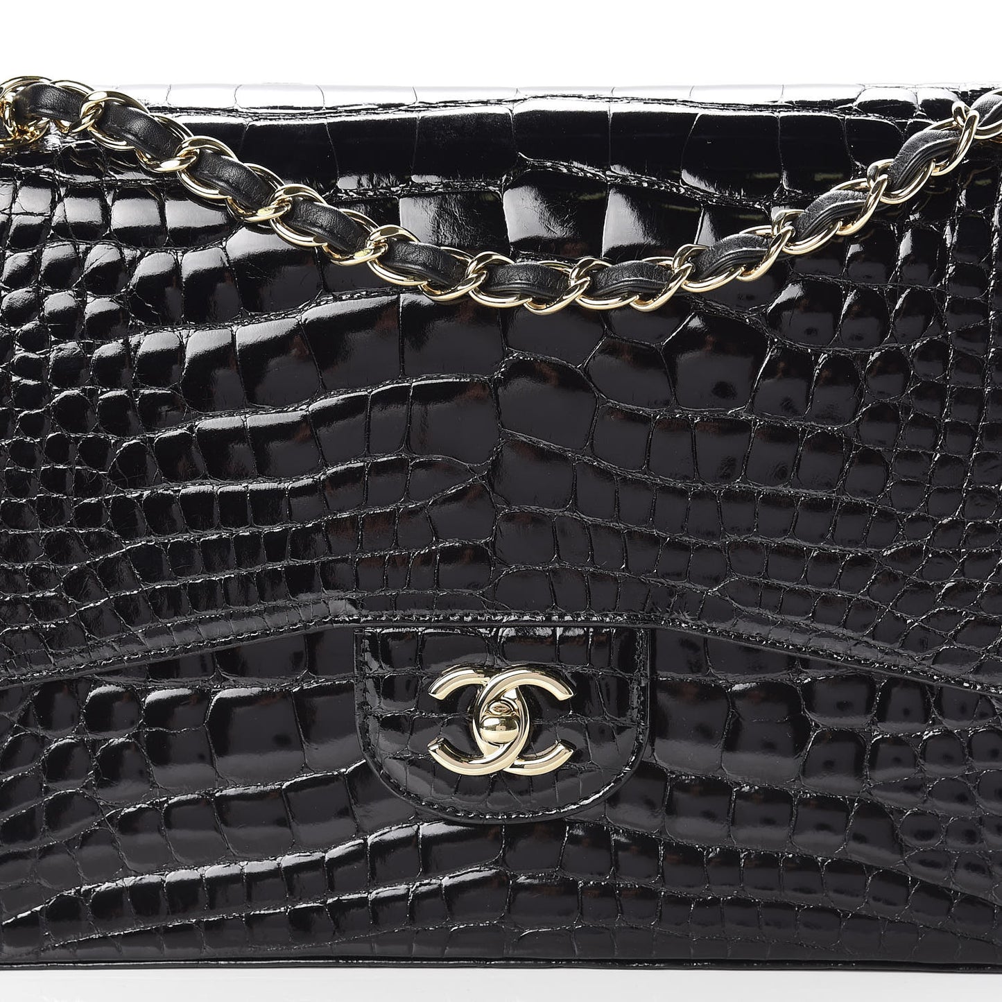 Alligator Jumbo Double Flap Black
