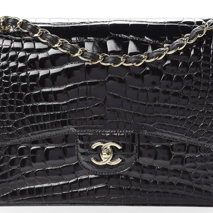 Chanel Alligator Jumbo Double Flap Black 10 of 11