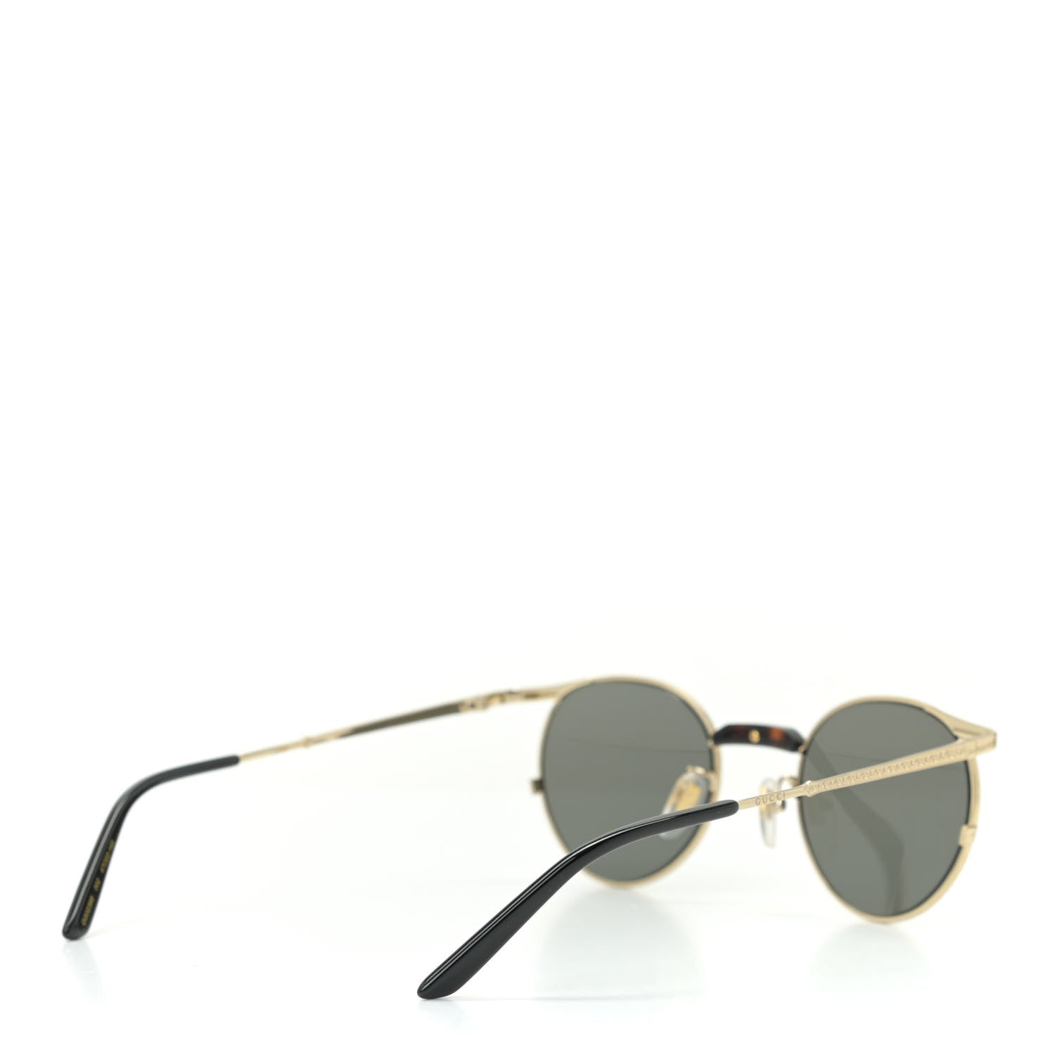 Gucci Metallic Round Eye Sunglasses GG0238S Gold Black 4 of 7