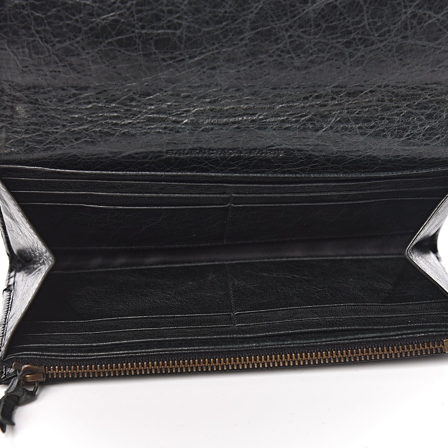 Agneau Classic Gold Hardware Money Wallet Black