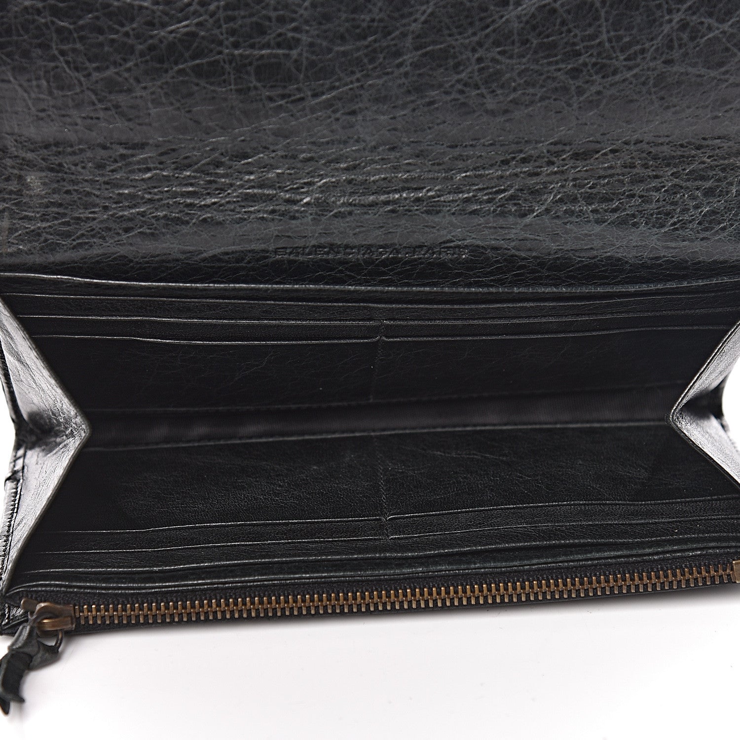 Balenciaga Agneau Classic Gold Hardware Money Wallet Black 5 of 18