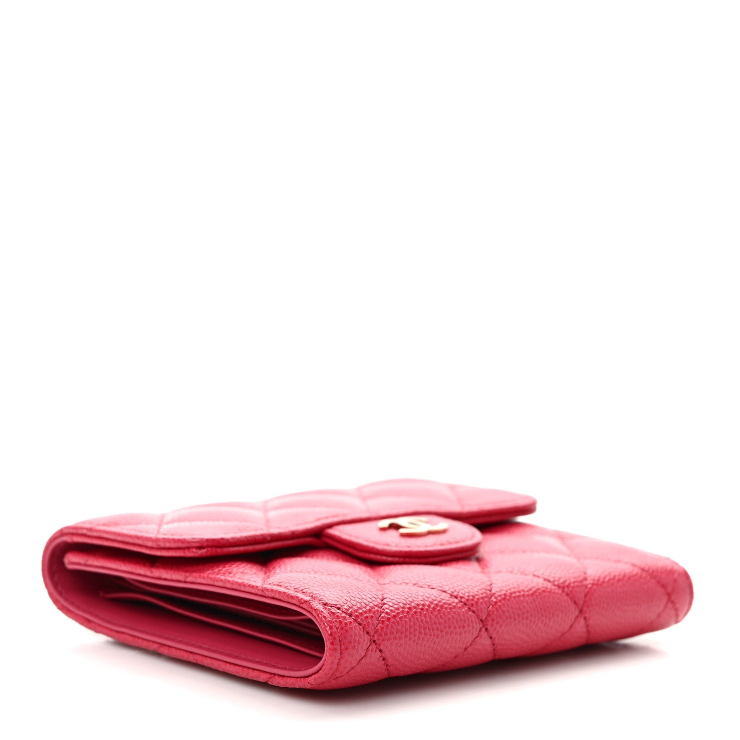 Chanel Caviar Quilted Compact Flap Wallet Pink 4 of 8
