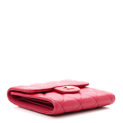 Chanel Caviar Quilted Compact Flap Wallet Pink 4 of 8