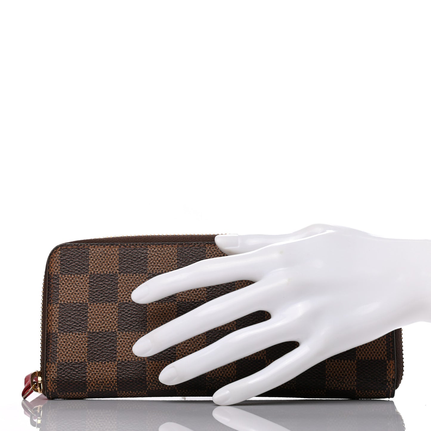 Damier Ebene Clemence Wallet Cherry