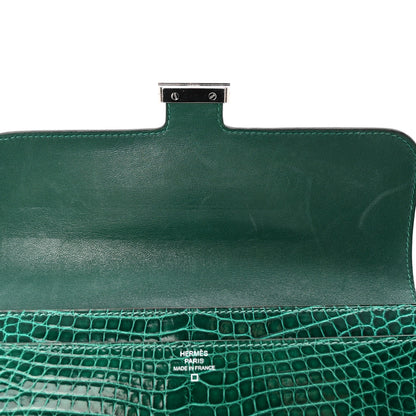 Hermes Shiny Alligator Constance Long Wallet Vert Emeraude 9 of 11
