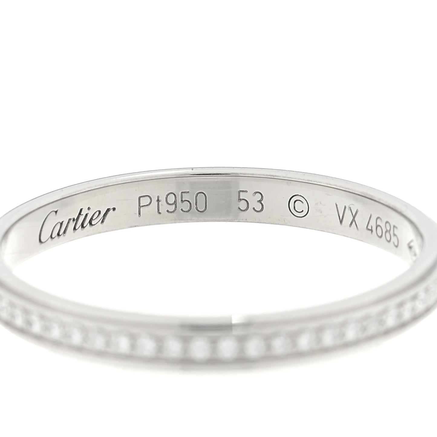Platinum Diamond 2.3mm D'Amour Wedding Band Ring 53 6.5