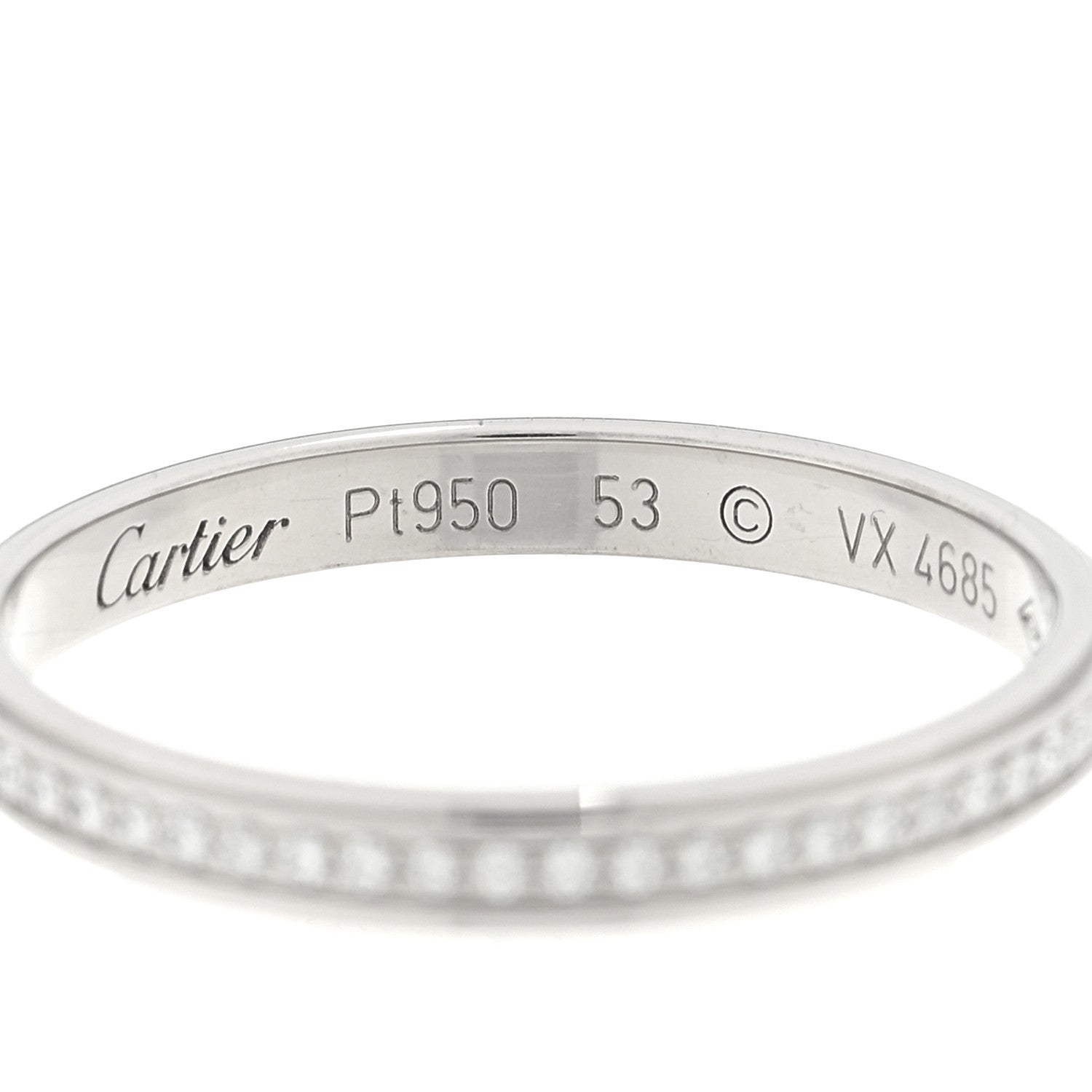 Cartier Platinum Diamond 2.3mm D'Amour Wedding Band Ring 53 6.5 4 of 4