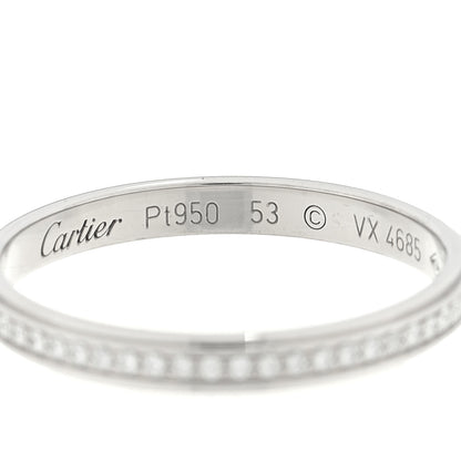 Cartier Platinum Diamond 2.3mm D'Amour Wedding Band Ring 53 6.5 4 of 4