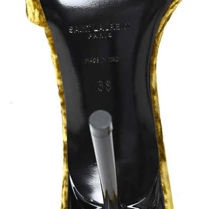 Saint Laurent Velvet Baliqua 105 Mule Sandals 38 Yellow 7 of 10