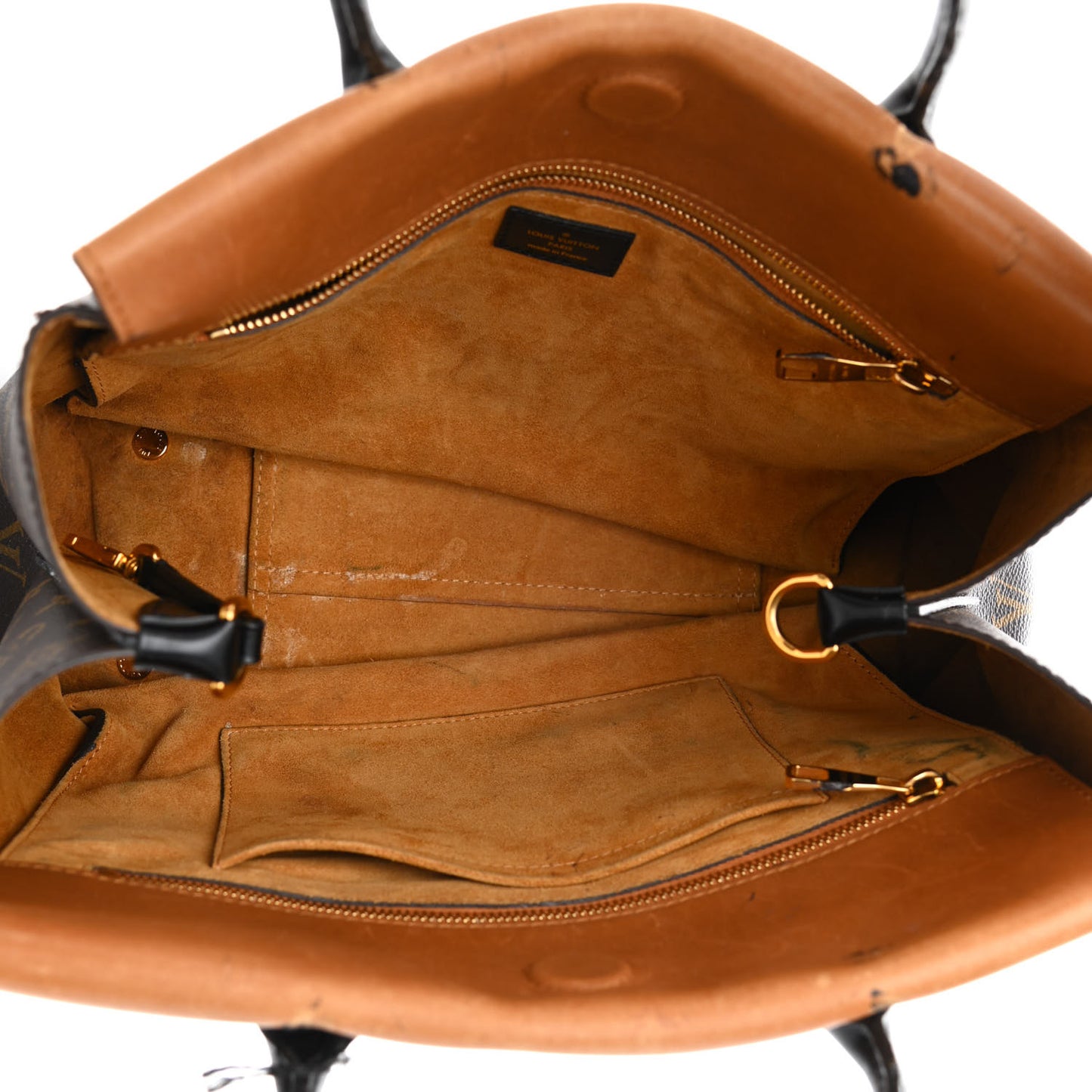 Monogram Cuir Orfevre Tote W PM Noisette