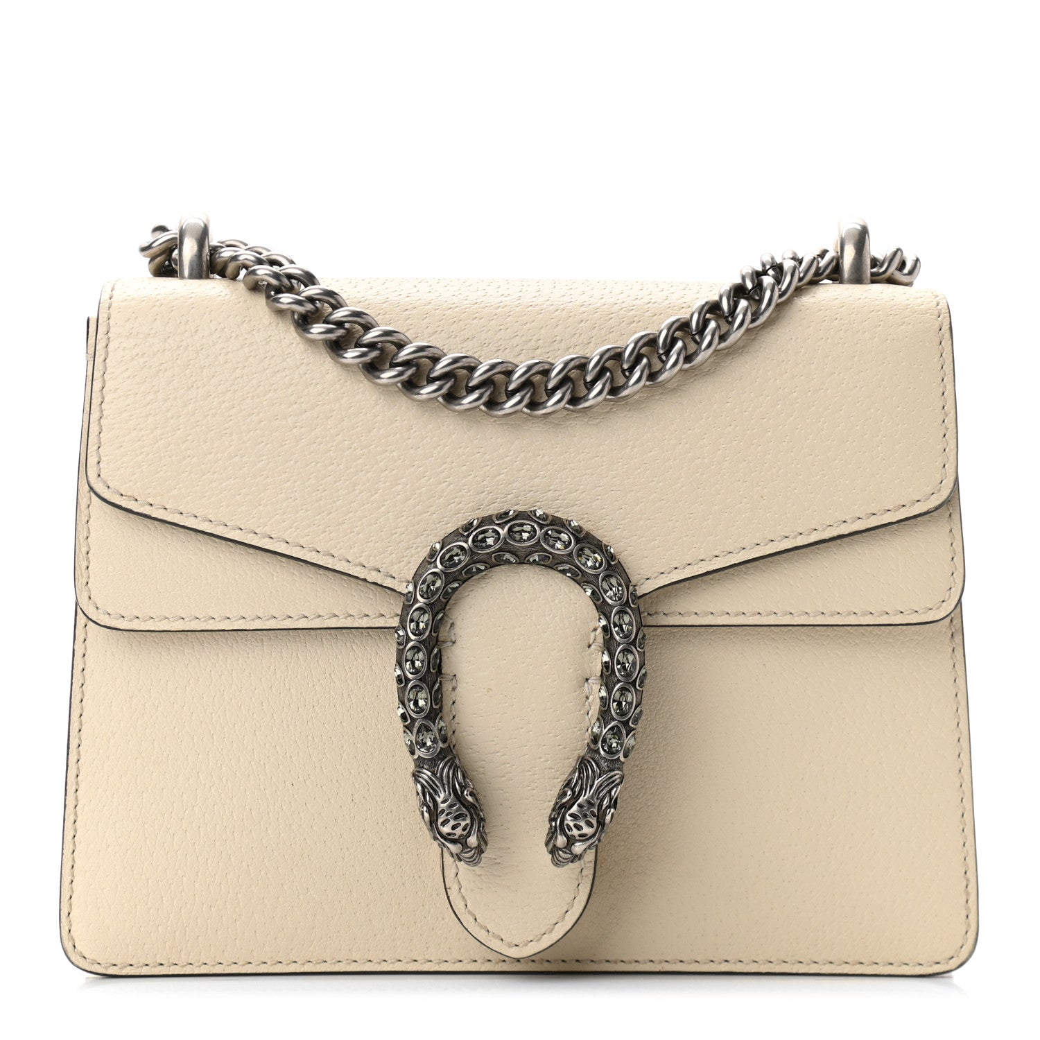 Gucci Textured Calfskin Crystal Mini Dionysus Shoulder Bag Mystic White 1 of 13