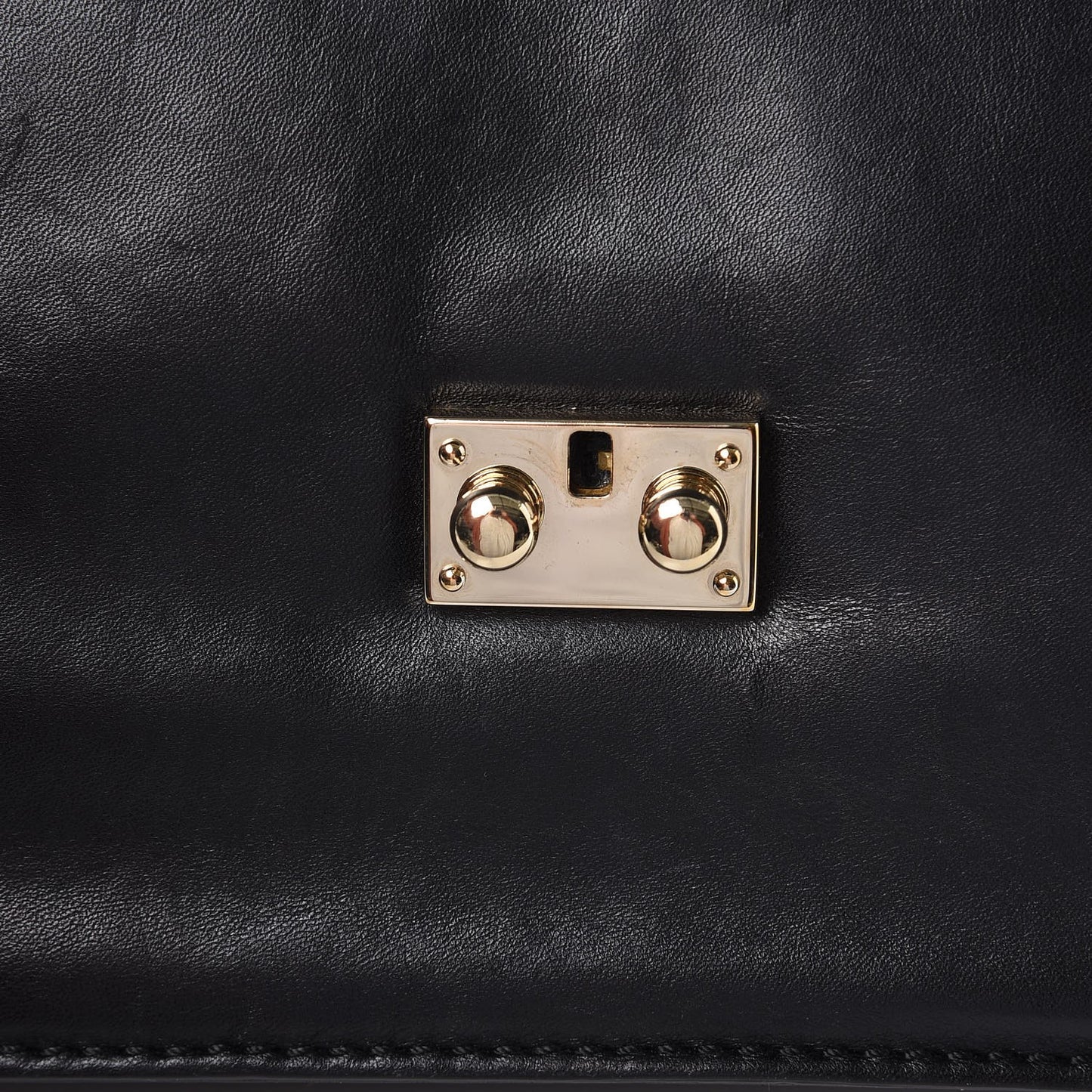 Vitello Large Glam Lock Rockstud Flap Black