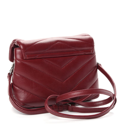 Saint Laurent Calfskin Y Quilted Monogram Toy Loulou Monogram Crossbody Bag Rouge 3 of 10