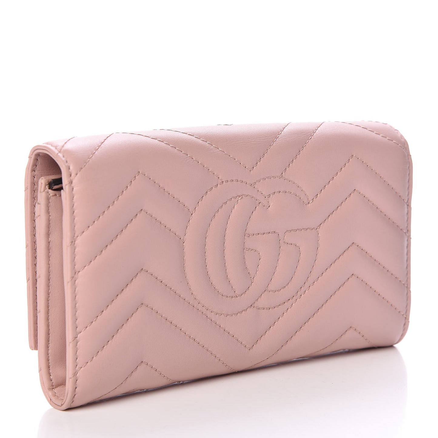 Calfskin Matelasse GG Marmont Continental Wallet Perfect Pink