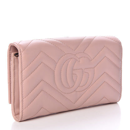 Gucci Calfskin Matelasse GG Marmont Continental Wallet Perfect Pink 3 of 7
