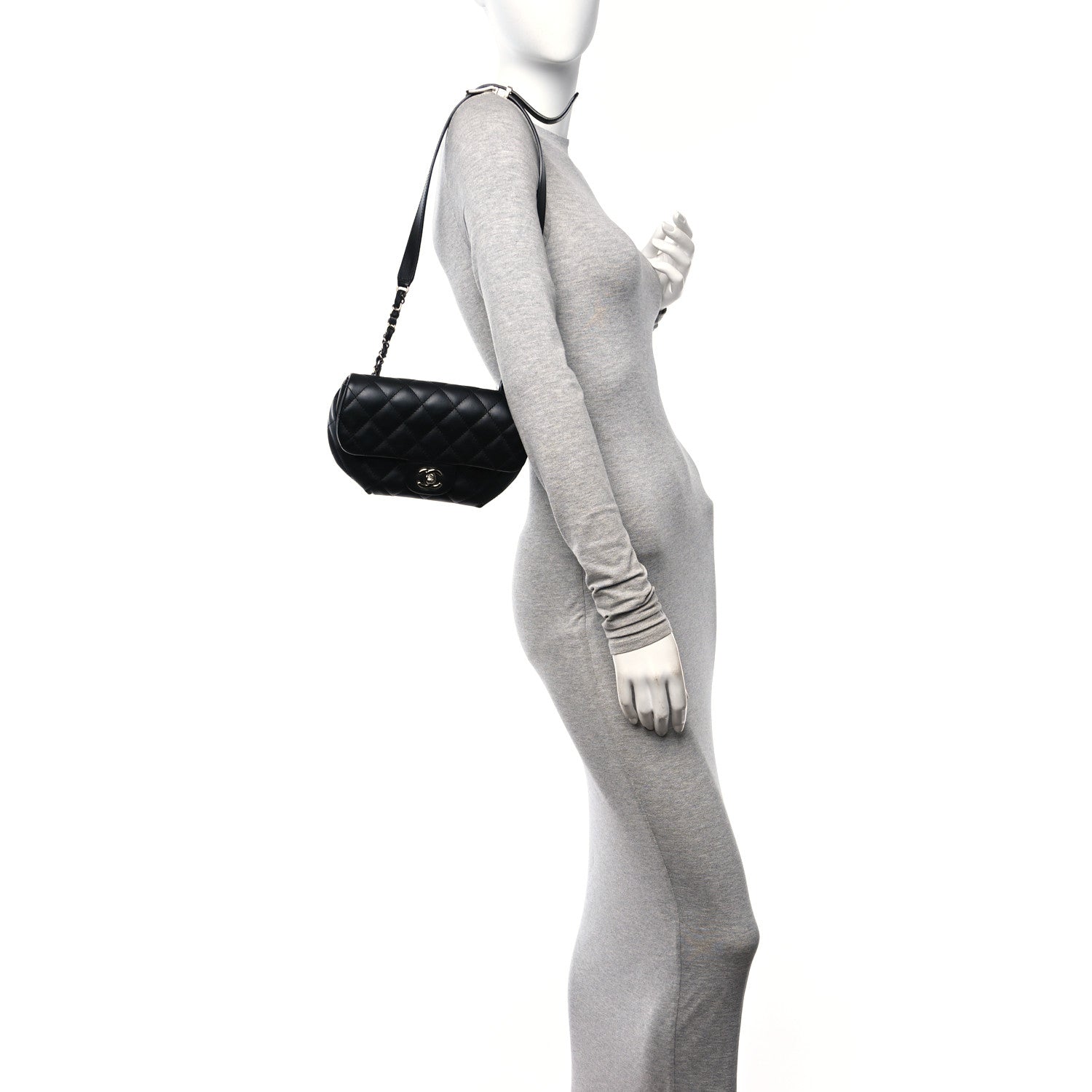 Chanel Calfskin Quilted CC Uniform Flap Belt Bag Black 2 of 10