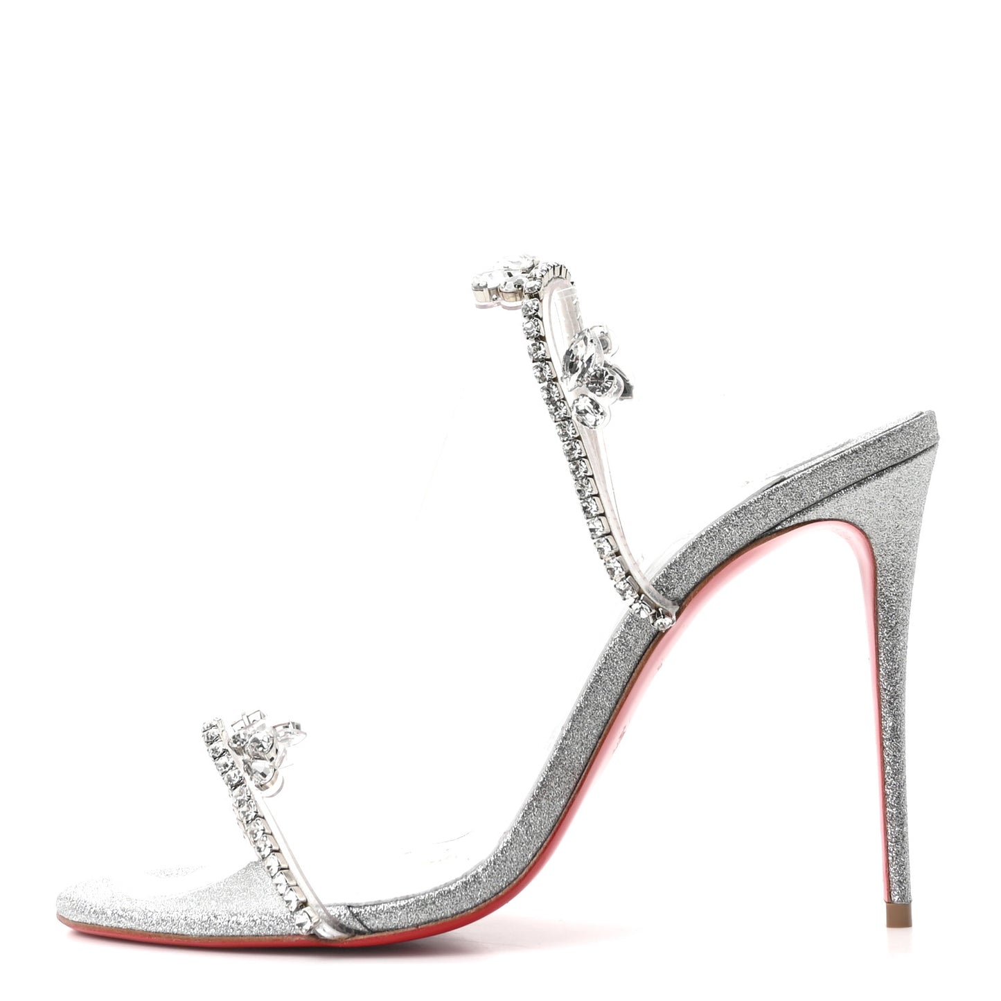 PVC Crystal Just Queen 100 Sandals 39 Silver