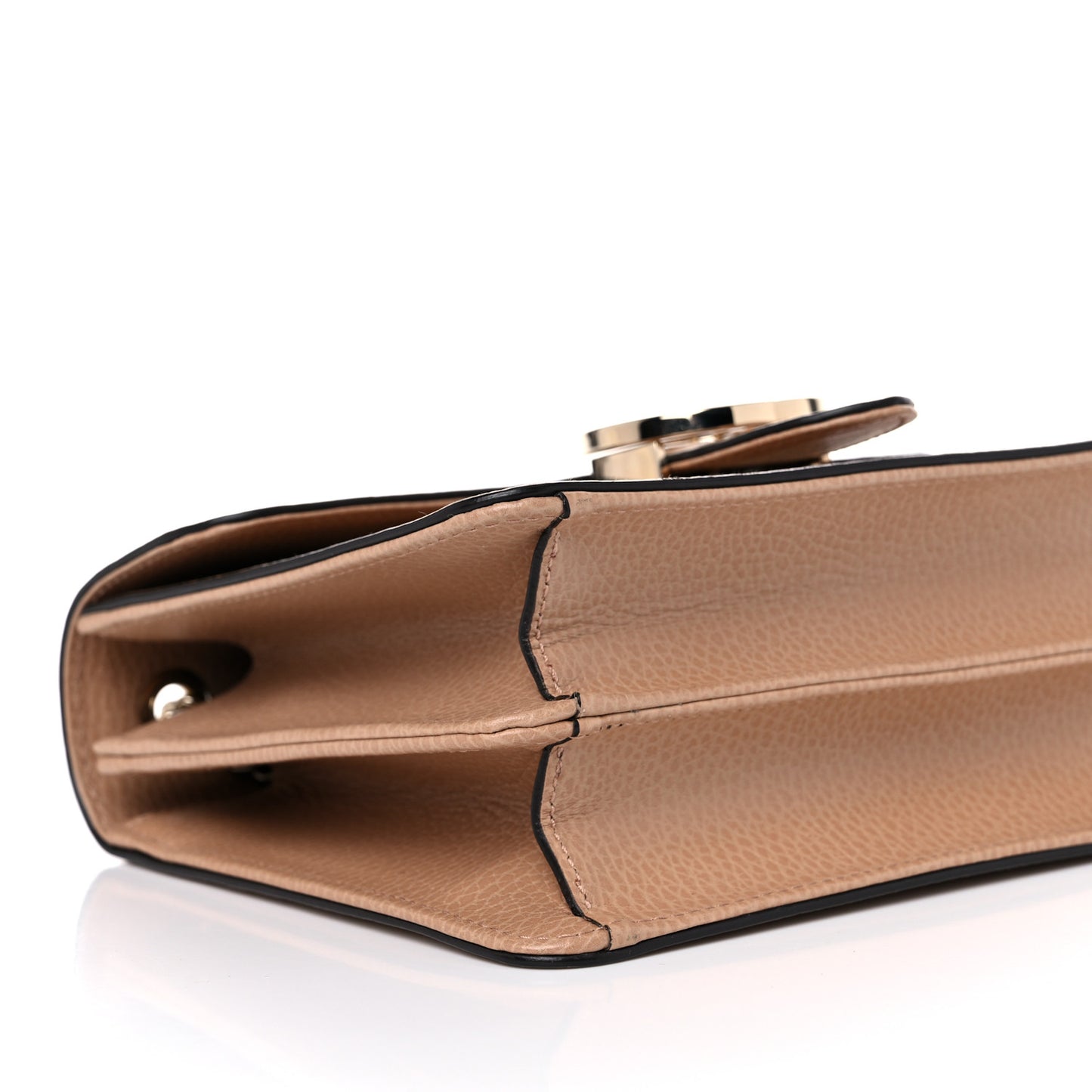 Dollar Calfskin Small Interlocking G Shoulder Bag Camelia