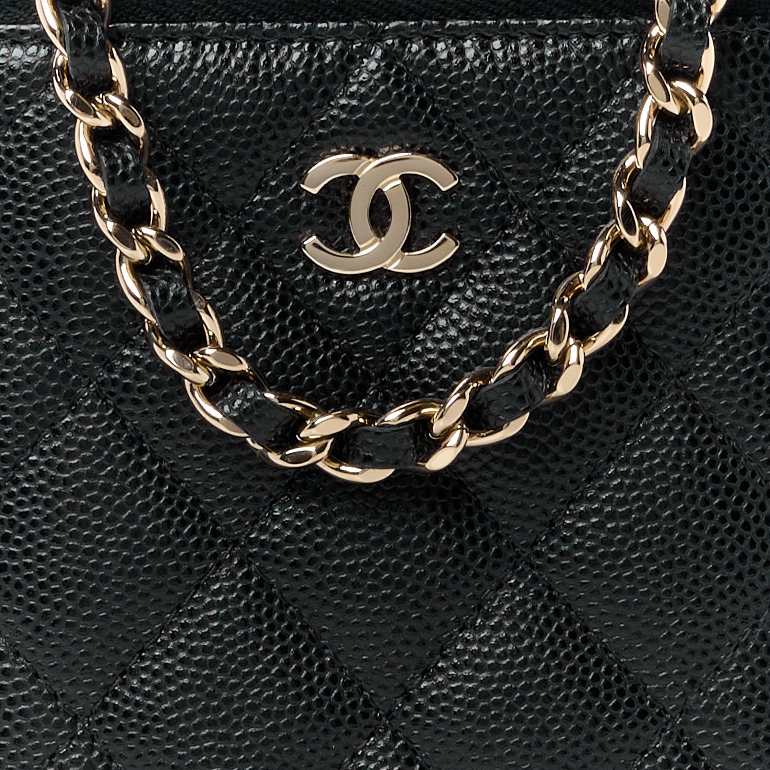Chanel Caviar Quilted Small Vertical Coco Beauty Vanity Case With Chain Black 9 of 12