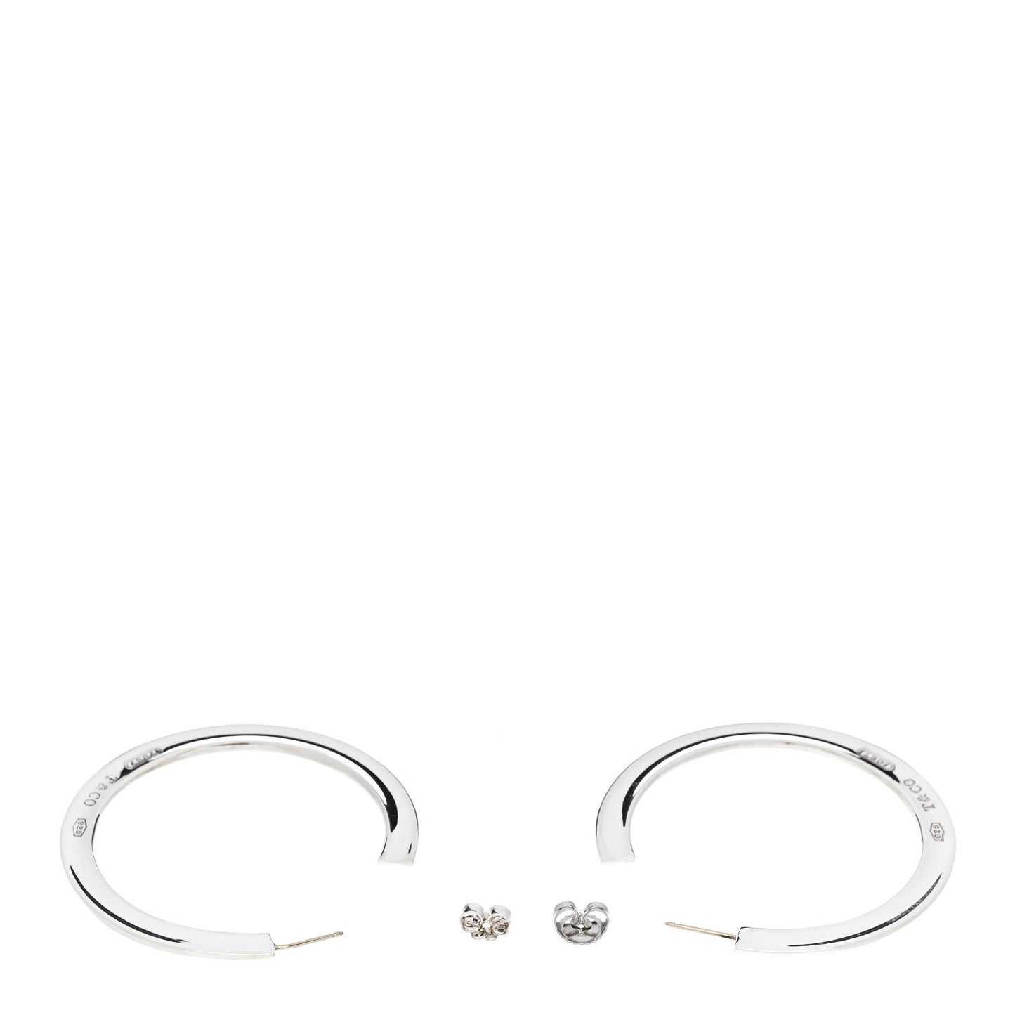 Sterling Silver Extra Large 1837 Flat Hoop Earrings