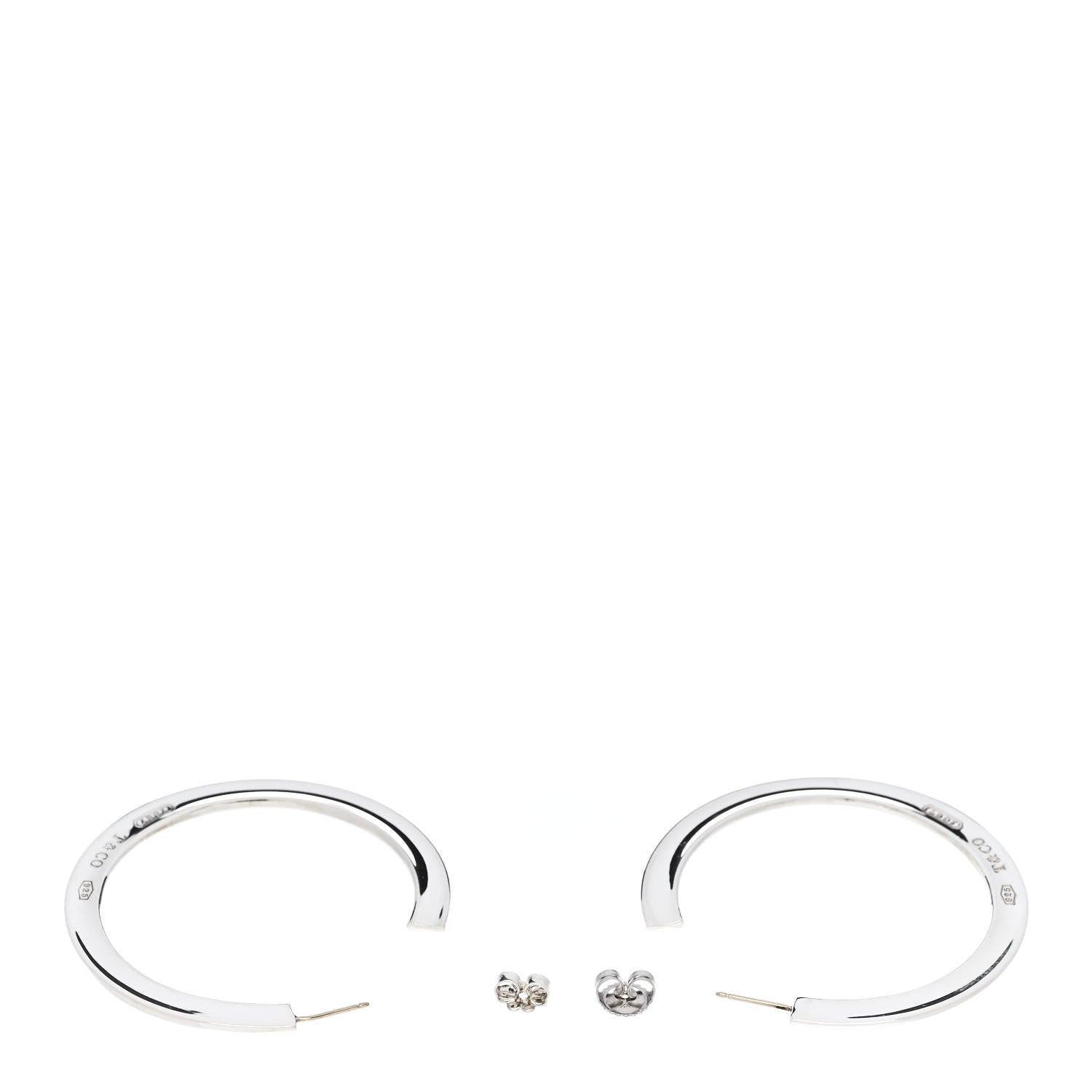 Tiffany Sterling Silver Extra Large 1837 Flat Hoop Earrings 3 of 5