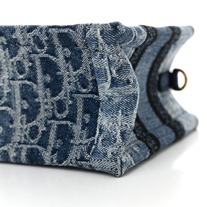 Christian Dior Denim Oblique Mini Book Tote With Strap Blue 10 of 12