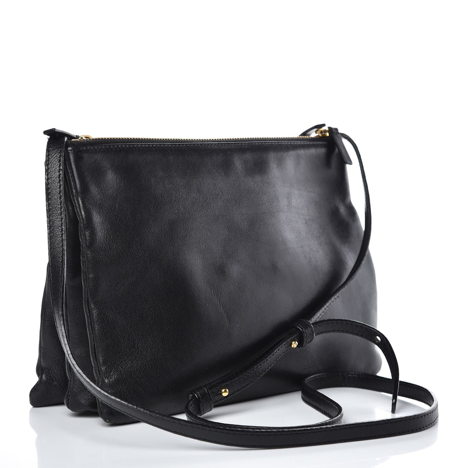 Celine Lambskin Small Trio Crossbody Bag Black 3 of 16