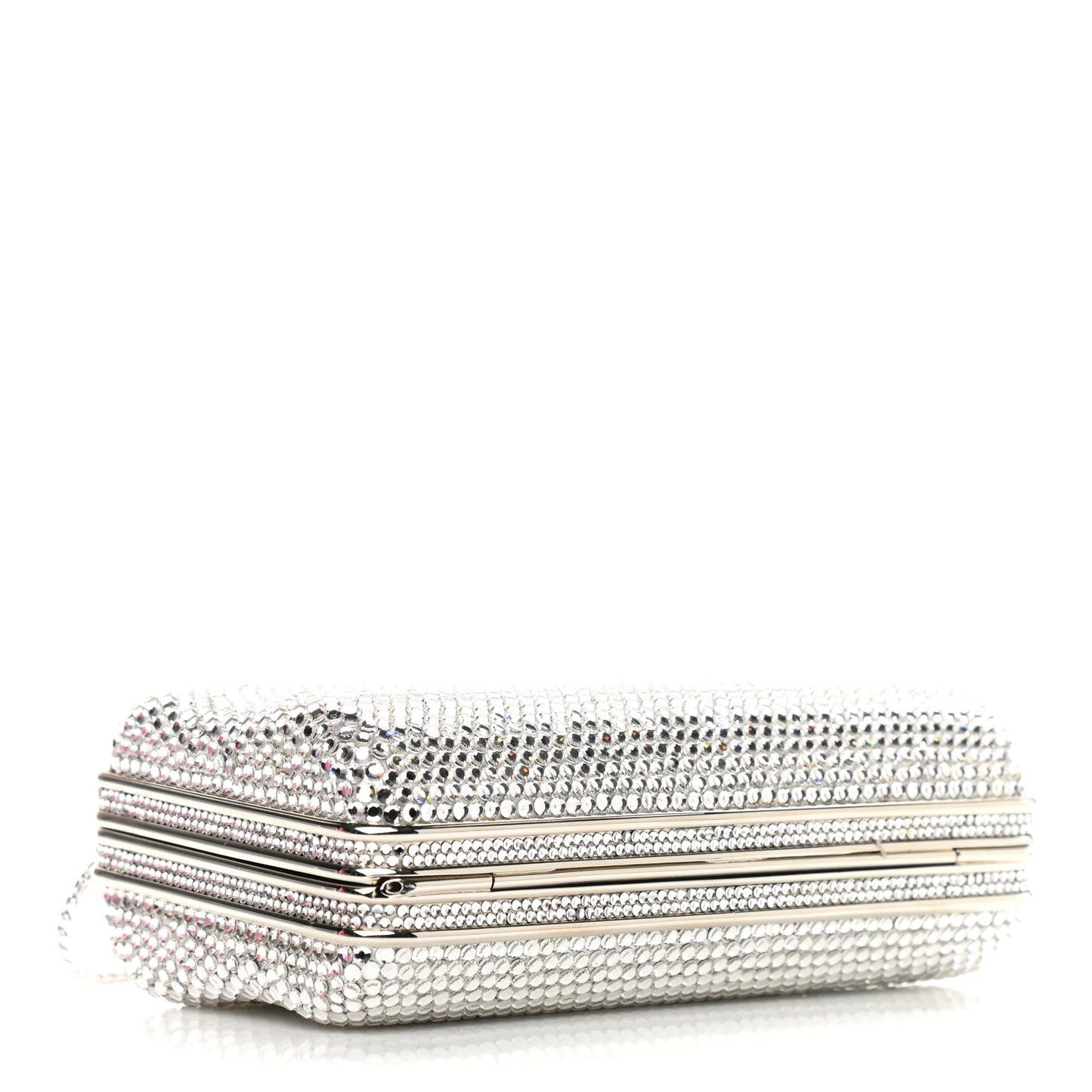 Swarovski Crystal Minaudiere Clutch Silver