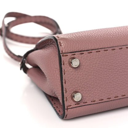 Fendi Cuoio Romano Selleria Bi-Color Mini Peekaboo Iconic Satchel English Rose Camelia 9 of 10