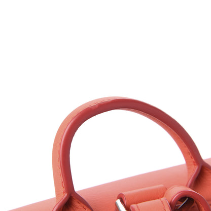 MCM Calfskin Essential Monogram Small Backpack Hot Coral 9 of 9