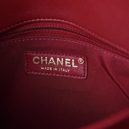Chanel Lambskin Quilted Large CC Unchained Crossbody Red 6 of 10