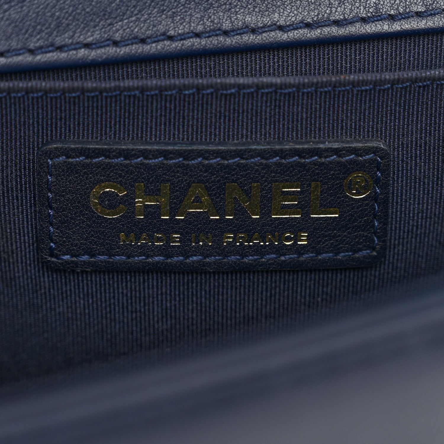 Chanel Calfskin Chevron Quilted Braided Medium Boy Flap White Navy 7 of 10