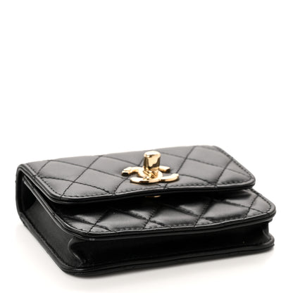 Chanel Lambskin Quilted Trendy CC Card Holder On Chain Black 4 of 11