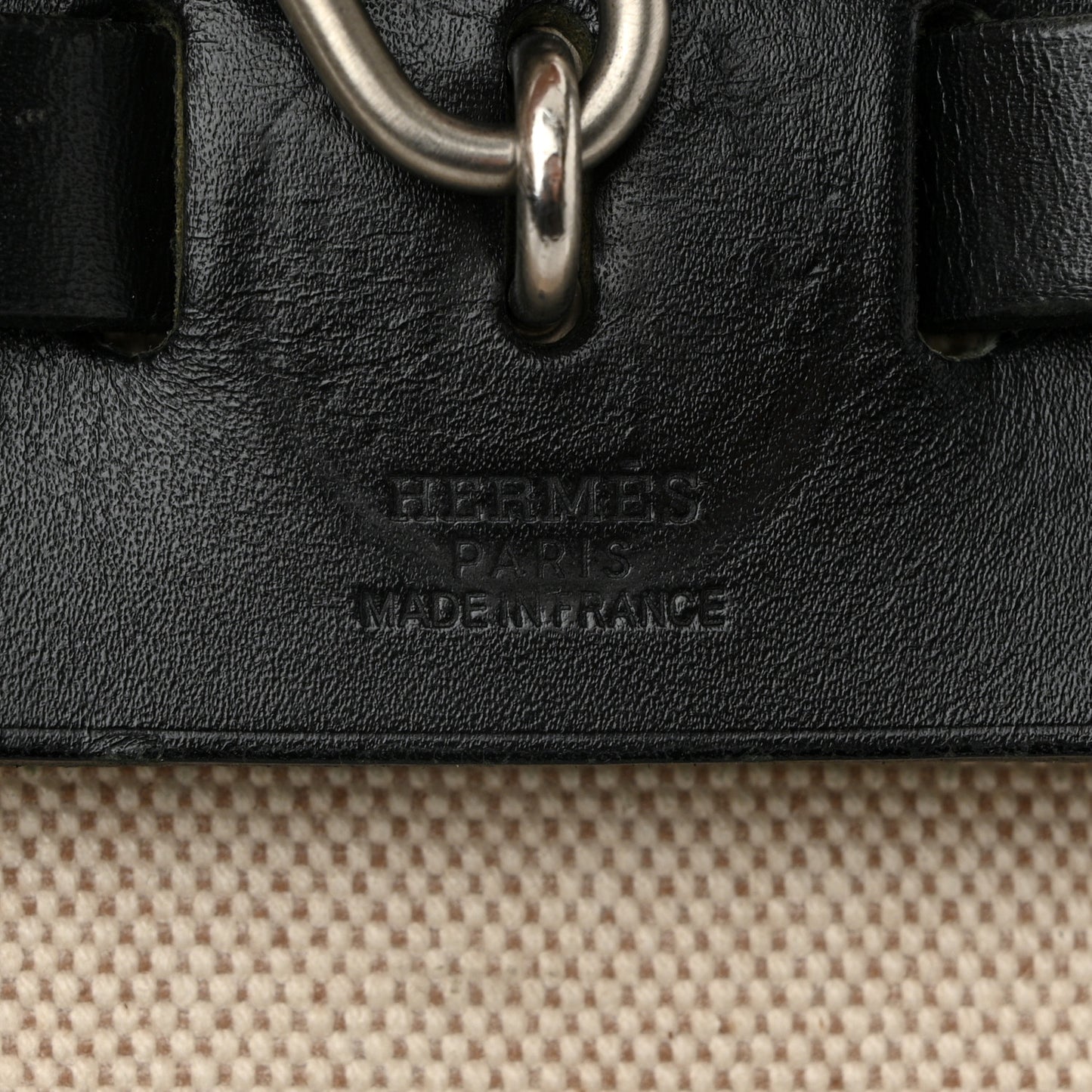Toile Vache Calfskin Herbag 30 PM Natural Black