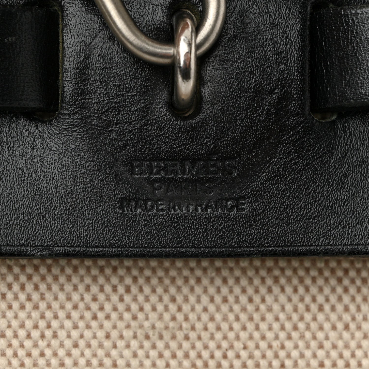 Hermes Toile Vache Calfskin Herbag 30 PM Natural Black 6 of 11