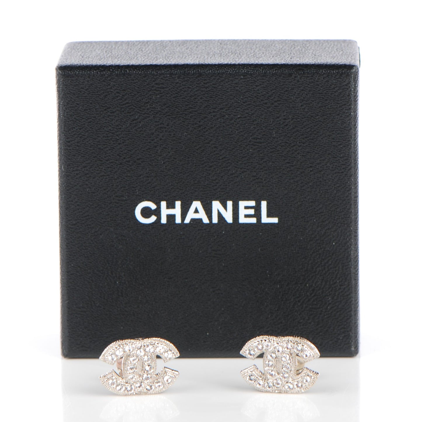 Crystal CC Clip On Earrings Silver