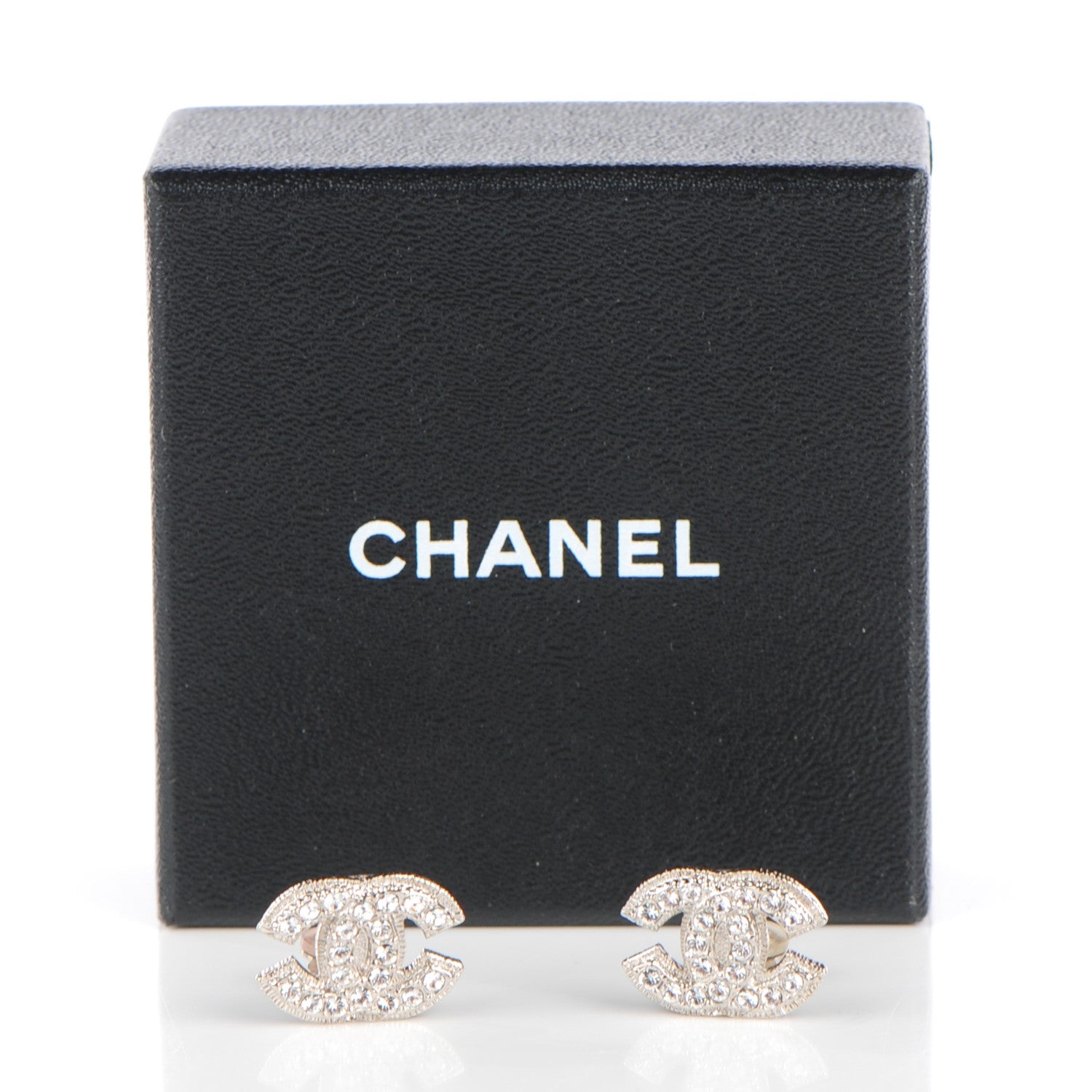 Chanel Crystal CC Clip On Earrings Silver 5 of 5