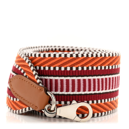 Hermes Toile Swift 50mm Sangle Cavale Shoulder Strap Orange Minium Rose Gold 1 of 4